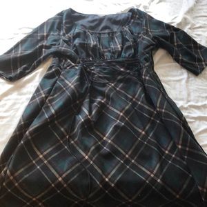 Green Plaid Corset Tie Fit and Flare Dress.